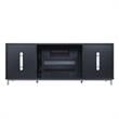 Pemberly Row Wood Fireplace with Media Wire Management in Black