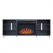Pemberly Row Wood Fireplace with Media Wire Management in Black