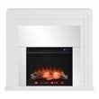 Pemberly Row Mirrored Touch Screen Electric Fireplace in White