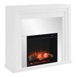 Pemberly Row Mirrored Touch Screen Electric Fireplace in White