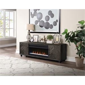 Pemberly Row 96&quot Fireplace Console Entertainment Fully Assembled Gray