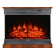 Pemberly Row Portable Electric 7-color LED Light/Fireplace in Walnut with Remote