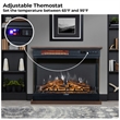 Pemberly Row Portable Electric 7-color LED Light/Fireplace in Walnut with Remote