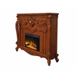Pemberly Row Electric Wood Fireplace with Scrolled Legs in Honey Oak