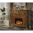 Pemberly Row Electric Wood Fireplace with Scrolled Legs in Honey Oak