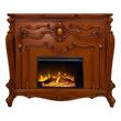 Pemberly Row Electric Wood Fireplace with Scrolled Legs in Honey Oak