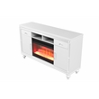 Pemberly Row Solid Wood TV Stand With Electric Fireplace in White