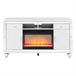 Pemberly Row Solid Wood TV Stand With Electric Fireplace in White