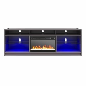 Pemberly Row Electric Fireplace TV Stand - TVs up to 65&quot in Graphite Gray