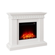 Pemberly Row Electric Freestanding Fireplace w/ Realistic LED Flames in White