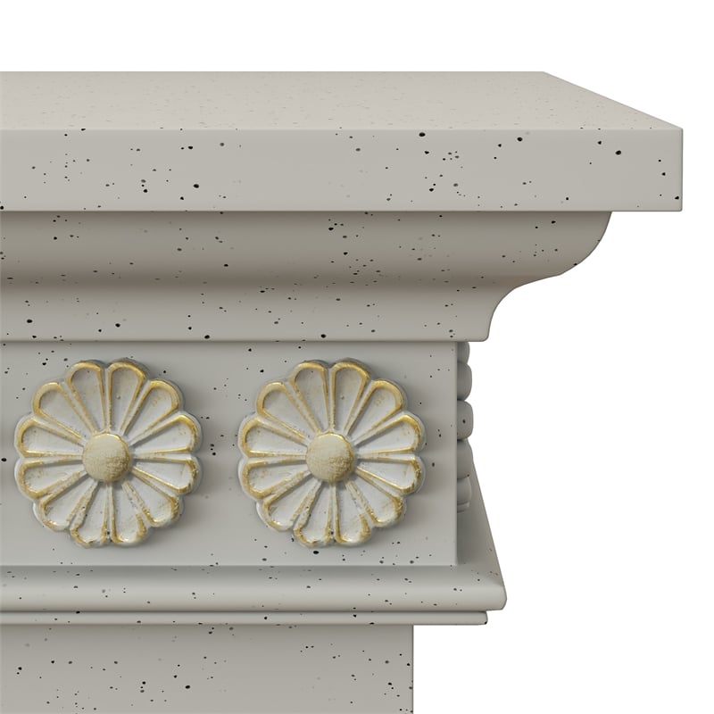 Pemberly Row Electric Freestanding Fireplace w/ Realistic LED Flames - Off White