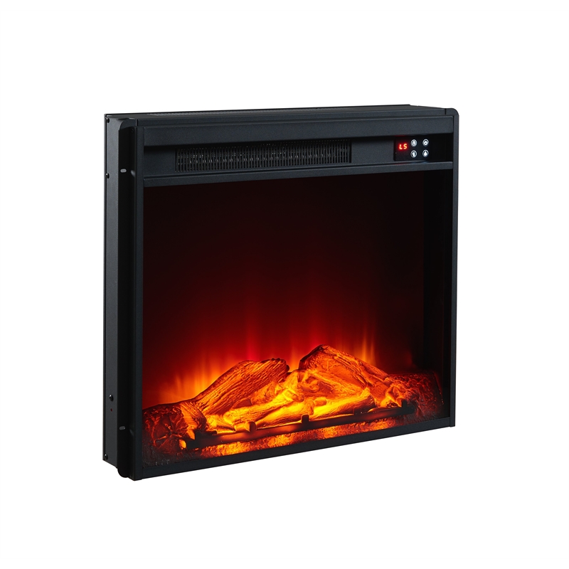 Pemberly Row Electric Freestanding Fireplace w/ Realistic LED Flames - Off White