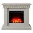 Pemberly Row Electric Freestanding Fireplace w/ Realistic LED Flames - Off White