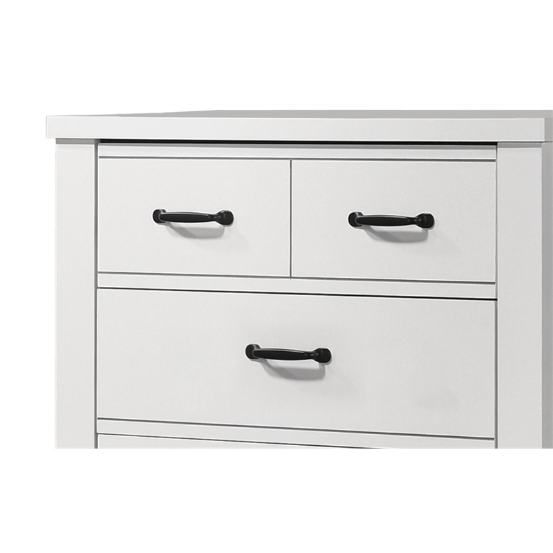 Pemberly Row Modern Engineered Wood 5-Drawers Chest in White