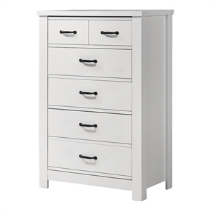 Pemberly Row Modern Engineered Wood 5-Drawers Chest in White