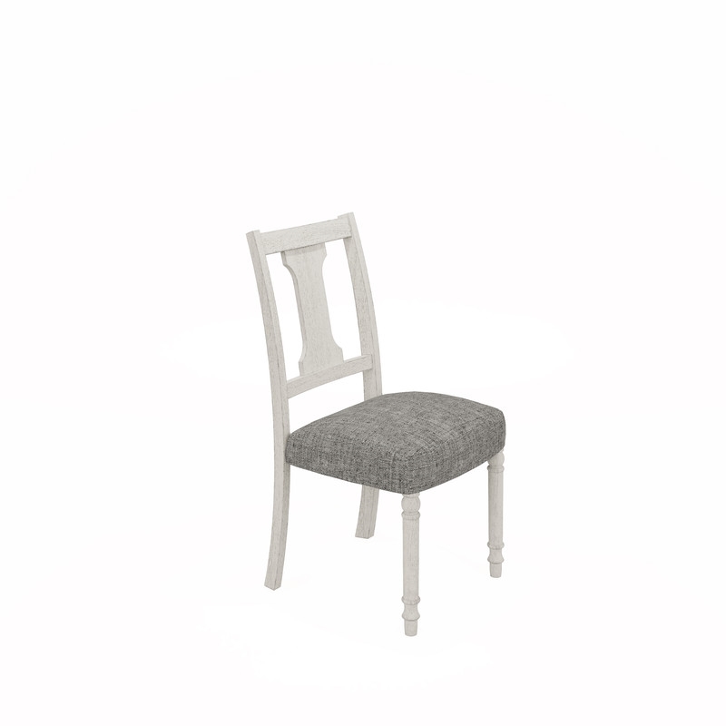 Pemberly Row Set of 2 White and Gray Wood Dining Side Chairs
