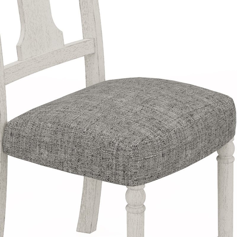 Pemberly Row Set of 2 White and Gray Wood Dining Side Chairs