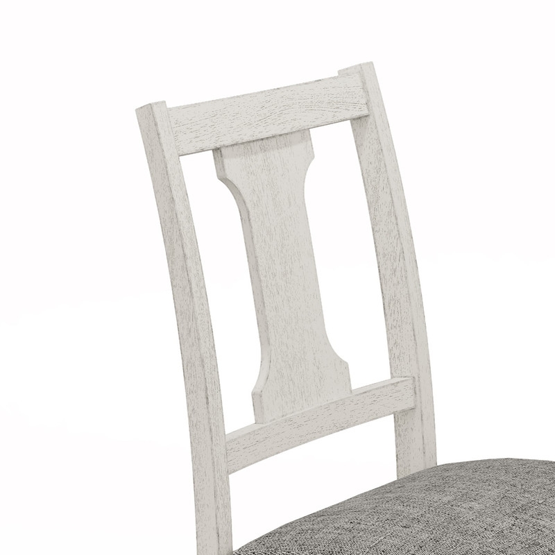 Pemberly Row Set of 2 White and Gray Wood Dining Side Chairs