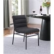 Pemberly Row Dark Gray Boucle Fabric Set of 2 Dining Chairs with Black Iron Legs