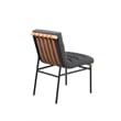 Pemberly Row Dark Gray Boucle Fabric Set of 2 Dining Chairs with Black Iron Legs