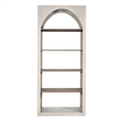 Pemberly Row Tall Arched Wood Bookshelf with Open Shelving in Gray