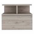 Pemberly Row Set of 2 Engineered Wood Floating Nightstands in Light Gray