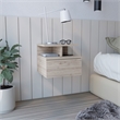 Pemberly Row Set of 2 Engineered Wood Floating Nightstands in Light Gray