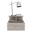 Pemberly Row Set of 2 Engineered Wood Floating Nightstands in Light Gray