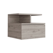 Pemberly Row Set of 2 Engineered Wood Floating Nightstands in Light Gray