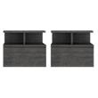 Pemberly Row Set of 2 Engineered Wood Floating Nightstands in Smoky Oak