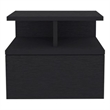 Pemberly Row Set of 2 Engineered Wood Floating Nightstands in Black