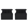 Pemberly Row Set of 2 Engineered Wood Floating Nightstands in Black