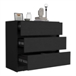 Pemberly Row Set of 3 Engineered Wood Dresser & 2 Floating Nightstands in Black