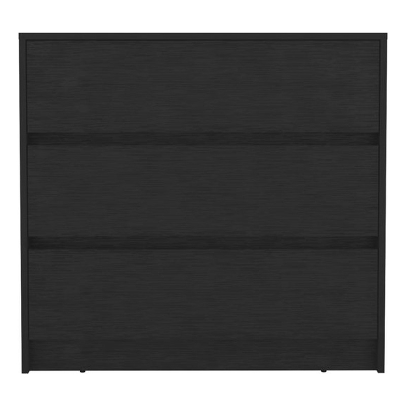 Pemberly Row Set of 2 Engineered Wood Dresser & Floating Nightstand in Black