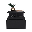 Pemberly Row Set of 2 Engineered Wood Dresser & Floating Nightstand in Black