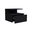 Pemberly Row Set of 2 Engineered Wood Dresser & Floating Nightstand in Black