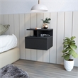 Pemberly Row Set of 2 Engineered Wood Dresser & Floating Nightstand in Black