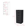 Pemberly Row Set of 2 Modern Engineered Wood Dressers in Black
