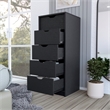 Pemberly Row Set of 2 Modern Engineered Wood Dressers in Black