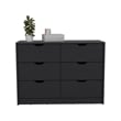 Pemberly Row Set of 2 Modern Engineered Wood Dressers in Black
