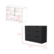 Pemberly Row Set of 2 Modern Engineered Wood Dressers in Black