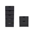 Pemberly Row Set of 2 Engineered Wood Dresser & Nightstand in Black