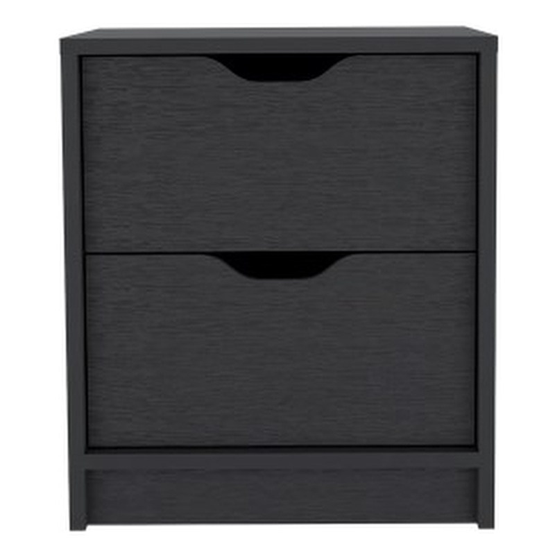 Pemberly Row Set of 3 Engineered Wood Dresser & 2 Nightstands in Black
