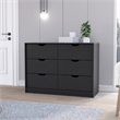 Pemberly Row Set of 3 Engineered Wood Dresser & 2 Nightstands in Black