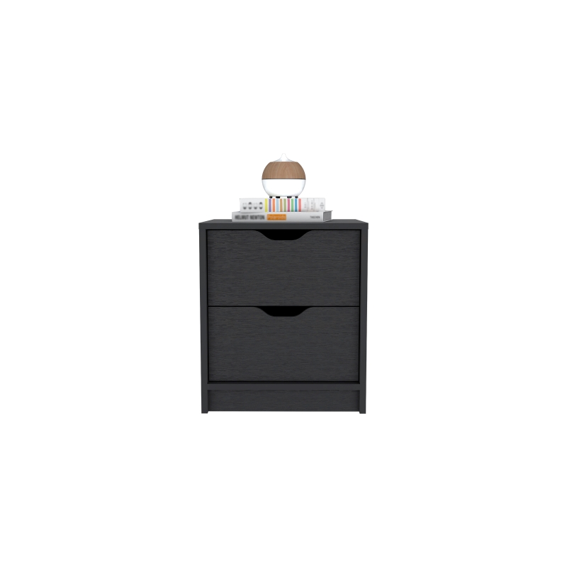 Pemberly Row Set of 3 Engineered Wood Dresser & 2 Nightstands in Black