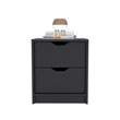 Pemberly Row Set of 3 Engineered Wood Dresser & 2 Nightstands in Black