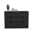 Pemberly Row Set of 2 Engineered Wood Dresser & Nightstand in Black