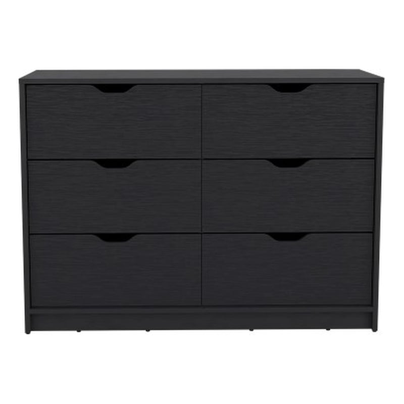 Pemberly Row Set of 4 Engineered Wood Dressers & 2 Nightstands in Black