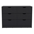 Pemberly Row Set of 4 Engineered Wood Dressers & 2 Nightstands in Black