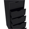 Pemberly Row Set of 4 Engineered Wood Dressers & 2 Nightstands in Black